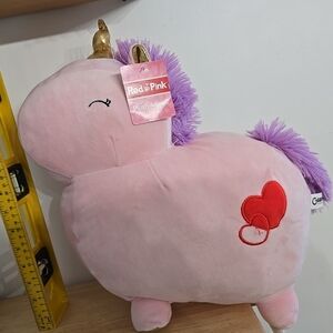 Pink Unicorn Plush with Purple Mane